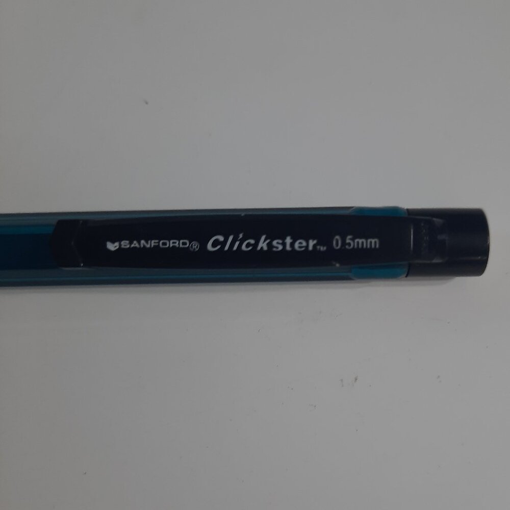 Vintage Sanford Clickster 0.5mm Mechanical Pencil Translucent Blue